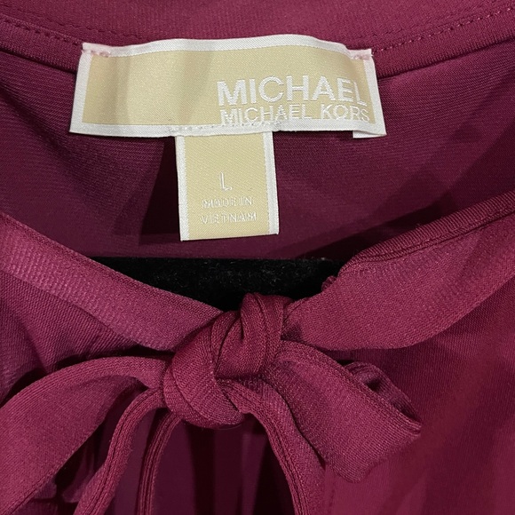 Michael Kors Tie-Neck Ruffle Hem Blouse – Size L - Excellent Condition - Picture 5 of 7